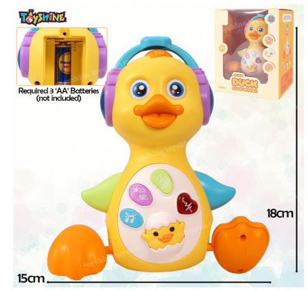 Jucarie interactiva, pentru bebe, ratusca cu muzica si lumini [2]