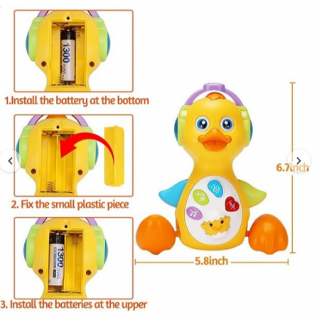 Jucarie interactiva, pentru bebe, ratusca cu muzica si lumini [3]