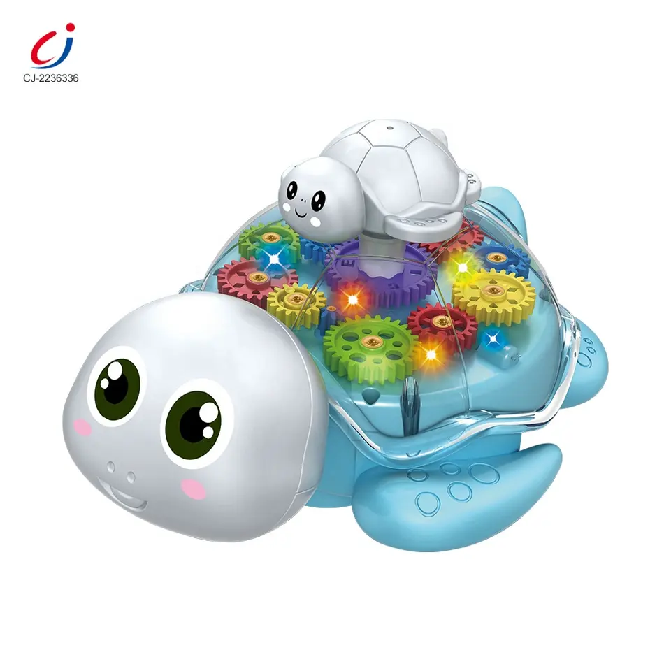 Jucarii interactive bebe - Jucarie motrica, broscuta testoasa, cu lumini si sunete