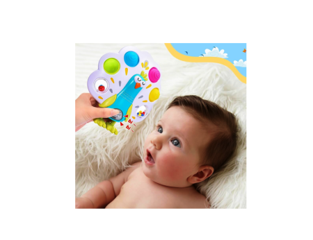 Jucarie motrica pentru bebe Paun cu pop-it pentru digitatie [2]
