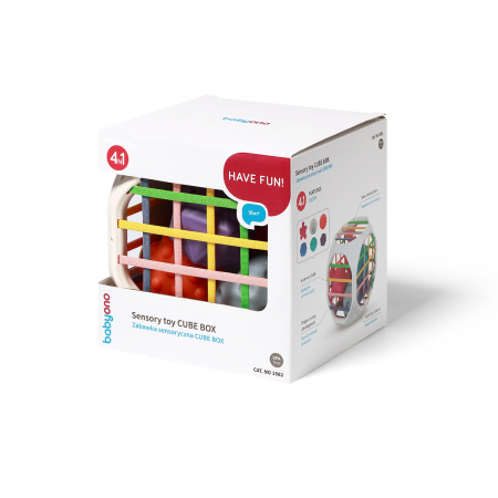 Jucarie senzoriala, dezvoltare abilitati motorii bebelus, Cutie Cub, Babyono [4]