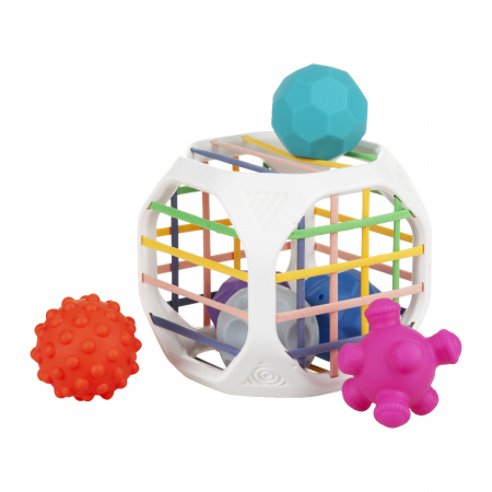 Jucarie senzoriala, dezvoltare abilitati motorii bebelus, Cutie Cub, Babyono [1]