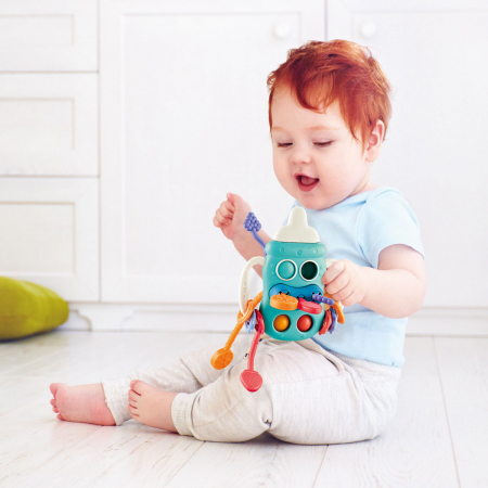 Jucarie senzoriala, dezvoltare abilitati motorii bebelus, Sticla, Babyono [9]