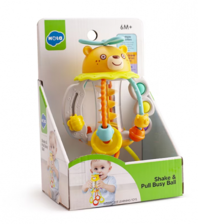 Jucarie senzoriala pentru bebelusi, Scutura si Trage, Ursulet,  +6 luni [1]