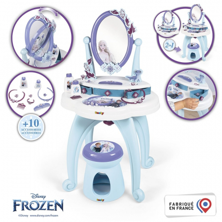 Jucarii - Jucarie Smoby Masuta de machiaj Frozen Hairdresser 2 in 1