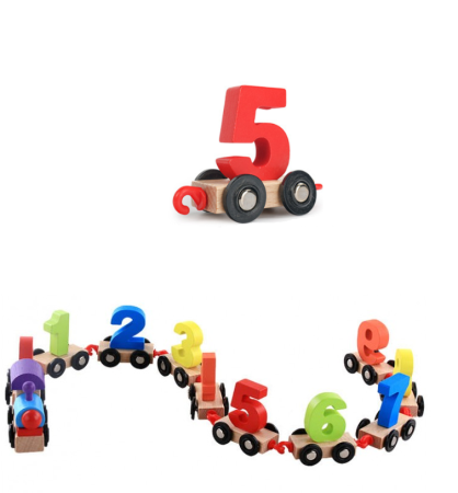 Jucarii tip Montessori - Jucarie tip Montessori,trenulet cu numere,dimensiune 85 cm