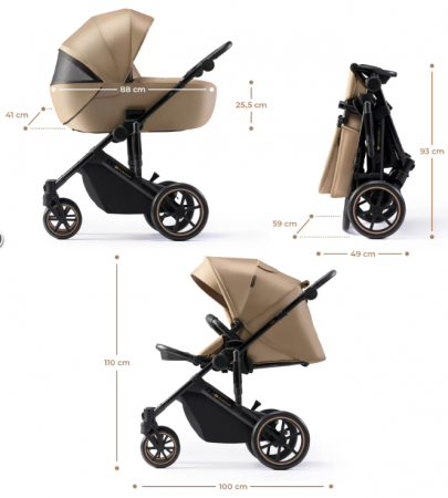 Kinderkraft, Prime 2, carucior multifunctional 2in1, Sandrose Beige [5]