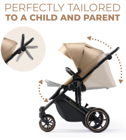 Kinderkraft, Prime 2, carucior multifunctional 2in1, Sandrose Beige [6]