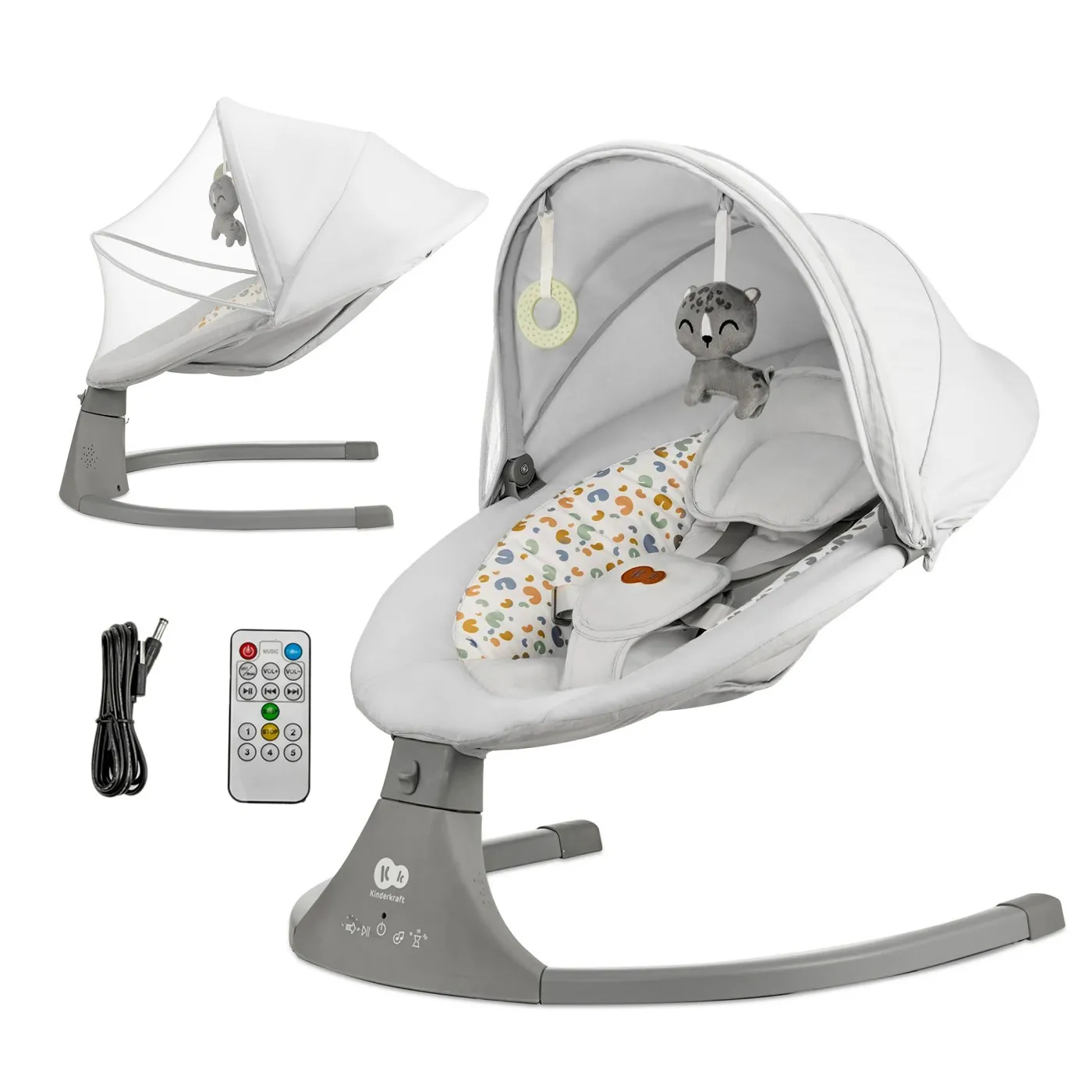 Balansoare si Leagane - LEAGAN ELECTRIC KINDERKRAFT LUMI 2, LIGHT GREY