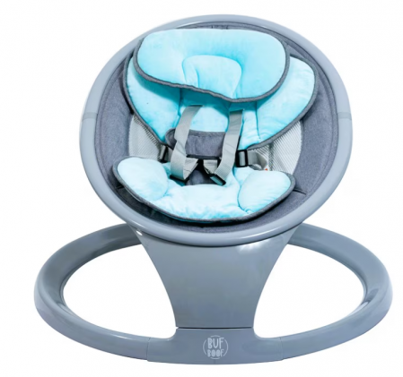 Balansoare si Leagane - Leagan Electric Inteligent Portabil W5 BUF BOOF, Multifunctional, Conexiune Bluetooth, 5 Module miscare, Telecomanda, Functie EasyTouch, albastru