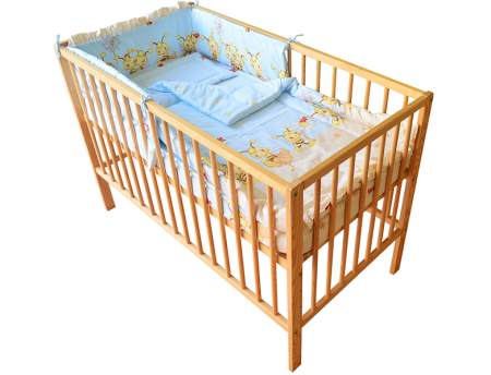 Pentru bebe - Lenjerie MyKids Albinuta Albastru 4 Piese 140x70