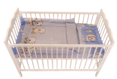 Lenjerie MyKids Bear On Moon Blue M1 4+1 Piese 120x60 [1]