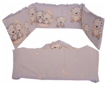 Lenjerie MyKids Bear On Moon Blue M1 4+1 Piese 120x60 [3]