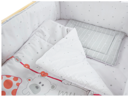 Lenjerie MyKids My Zoo Rosu 4+1 Piese 120x60 cm [3]