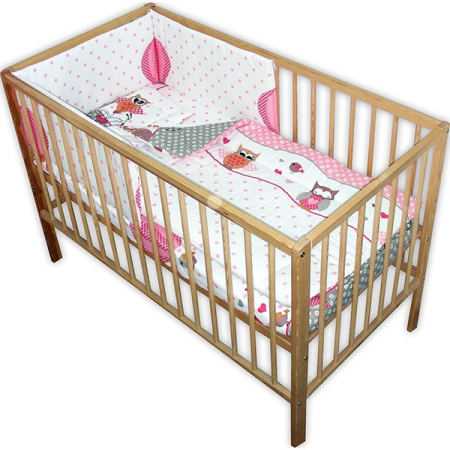 Lenjerii 4 piese - Lenjerie patut  Bufnite 4 piese roz