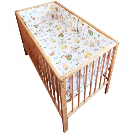 Pentru bebe - Lenjerie patut Hubners Buburuza 5 piese alb