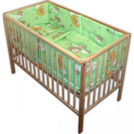 Pentru bebe - Lenjerie patut Hubners Ursulet Somn Usor 5 piese verde