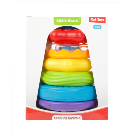 Jucarii tip Montessori - Little Stars, Joc piramida cu cercuri - Toi-Toys
