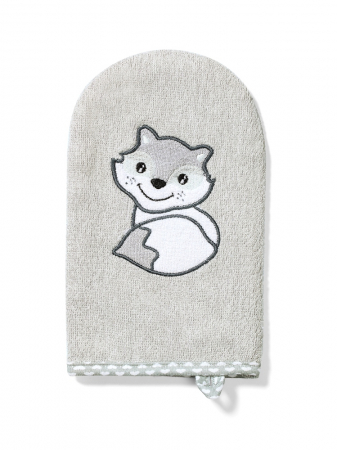 Prosop de baie - Manusa de baie din fibra de bambus Babyono gri