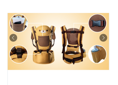 Marsupiu Ergonomic Bubu-Still, Port-bebe cu 10 pozitii de purtare, 100% bumbac, 0-20 kg , maro [2]