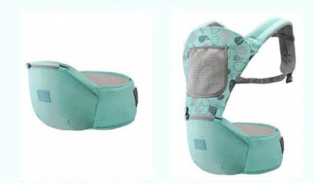 Marsupiu Ergonomic pentru Bebe, cu Scaunel, 3-25 Kg, All Season, Bubu-Still®, Bumbac,10 Pozitii, albastru ciel [5]