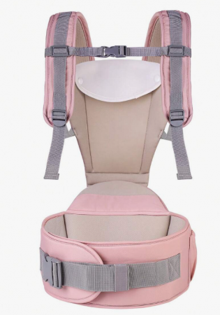 Marsupiu Ergonomic pentru Bebe cu Scaunel, 3-25 Kg, All Season, Roz [3]