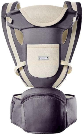 Marsupiu transport bebe - Marsupiu Ergonomic pentru Bebe cu Scaunel,3-25 Kg, All Season,Bubu-Still®, Bumbac,10 Pozitii,gri