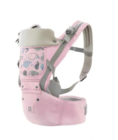 Marsupiu transport bebe - Marsupiu Ergonomic pentru Bebe, cu Scaunel, 3-25 Kg, All Season,Bubu-Still®, Bumbac,10 Pozitii, roz