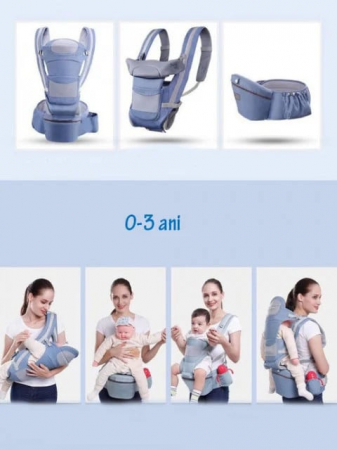 Marsupiu gri cu scaunel, 0-3 ani [3]