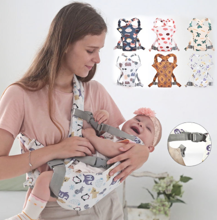 Marsupiu pentru bebelusi, din bumbac, ergonomic, 3+ luni, 4 pozitii, gri [2]