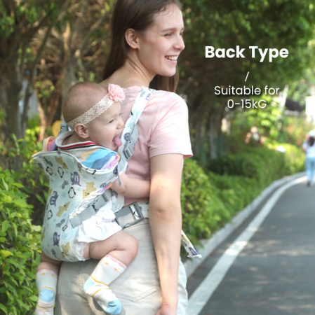 Marsupiu pentru bebelusi, din bumbac, ergonomic, 3+ luni, 4 pozitii, gri [3]