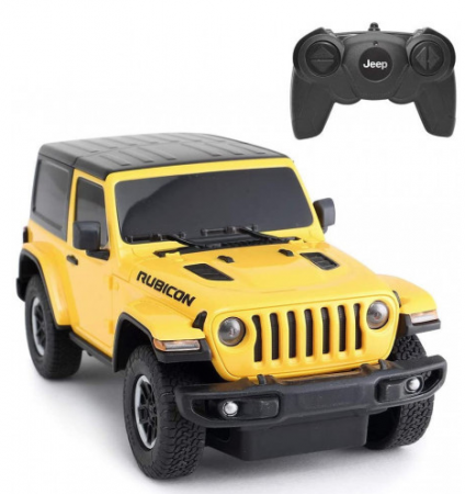Masinute si trenulete - Masina Cu Telecomanda Jeep Wrangler Rubicon Galben Cu Scara 1 La 24