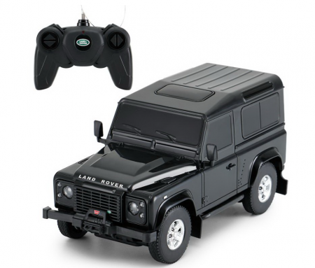 Jucarii - Masina cu telecomanda land rover defender negru cu scara 1 la 24