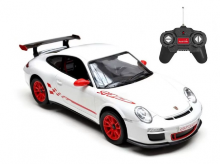 Jucarii - Masina cu telecomanda porsche gt3 rs alb cu scara 1 la 24