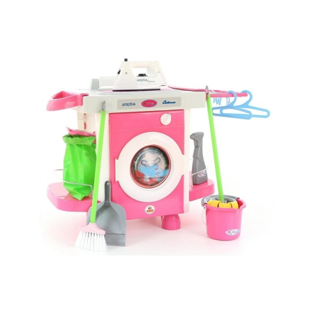 Jucarii role-play copii - Masina Spalat + Fier Calcat + Accesorii - Carmen, 66x61x46 Cm,