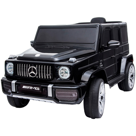 Jucarii - Masinuta electrica Chipolino SUV Mercedes AMG G63 cu scaun din piele si roti EVA black