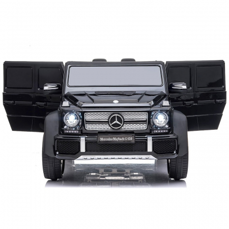 Masinuta electrica Chipolino SUV Mercedes Maybach G650 black cu scaun din piele si roti EVA [4]