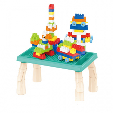 Puzzle si jocuri de construit - Masuta cu 100 cuburi tip lego