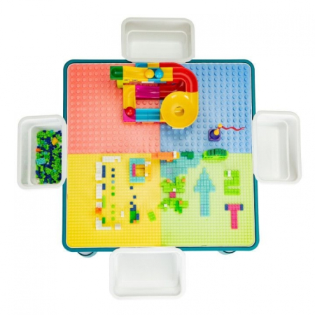 Masuta De Joaca Cu Scaun Ecotoys,Multicolor,Cu jucarii incluse [2]