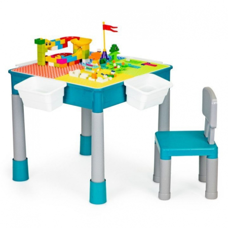Puzzle si jocuri de construit - Masuta De Joaca Cu Scaun Ecotoys,Multicolor,Cu jucarii incluse