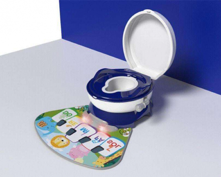 Olita muzicala, 3 in 1, cu covoras muzical detasabil, reductor si tub de scurgere, albastru [1]