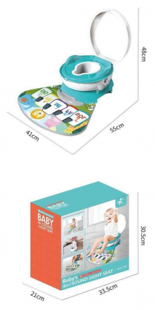 Olita muzicala, 3 in 1, cu covoras muzical detasabil, reductor si tub de scurgere, albastru [2]