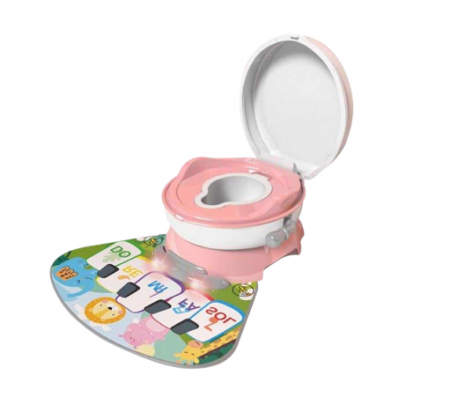 Olite - Olita muzicala, 3 in 1, cu covoras muzical detasabil, reductor si tub de scurgere, roz