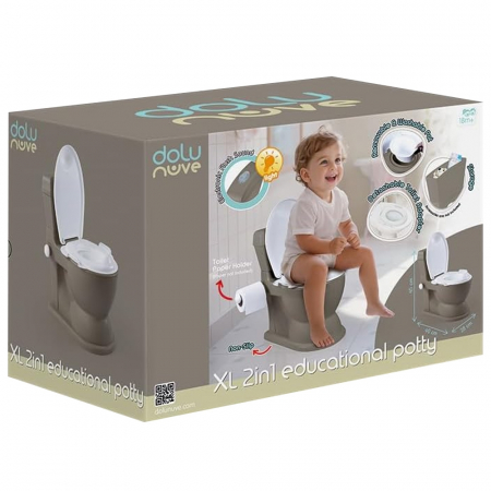 Olita tip WC, cu sunet, XL, 2in1, Gri - Dolu [2]