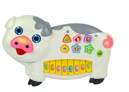 Jucarii interactive bebe - Orga muzicala, Purcelusul Guit-Guit, cu codita luminoasa