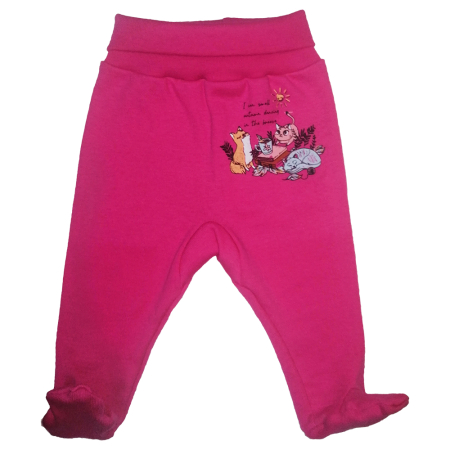 Pantaloni de casa - Pantalon bumbac, cu banda. pentru nou nascut,corai