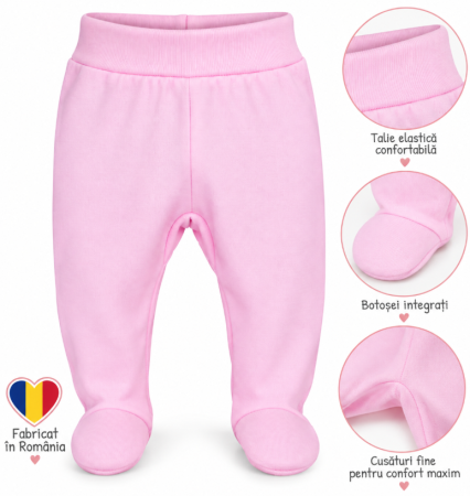 Pantaloni de casa - Pantaloni,Cu botosei,Cu banda de bumbac roz