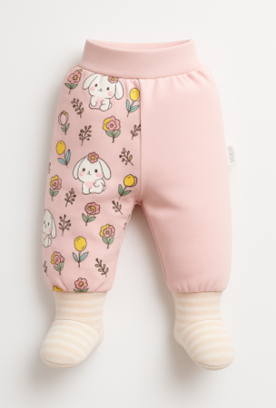 Pantaloni de casa - Pantaloni cu soseta, pentru fetite, calitate premium, Model pisicuta