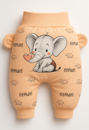 Pantaloni de casa - Pantaloni, pentru fetite, calitate premium, Model Elefantel Pudrat