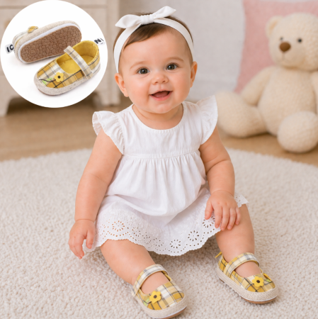 Incaltaminte pt primii pasi - Pantofiori pentru fetite, galbeni